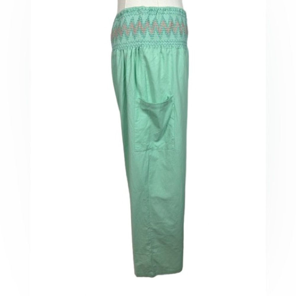 Cupshe Mint Green Wide Leg Smocked Waist Pants - Picture 2 of 6